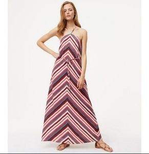 Ann Taylor Pink Striped Maxi Dress